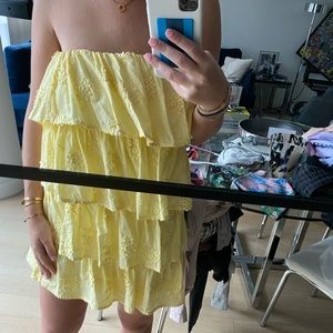 Tularosa yellow ruffle dress